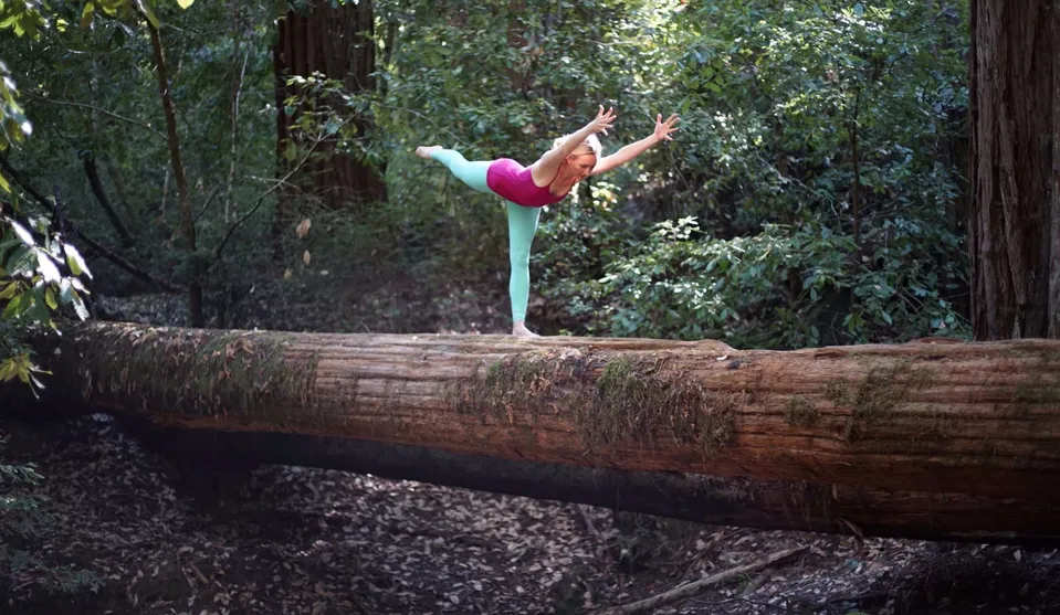 Warrior pose in hatha yoga